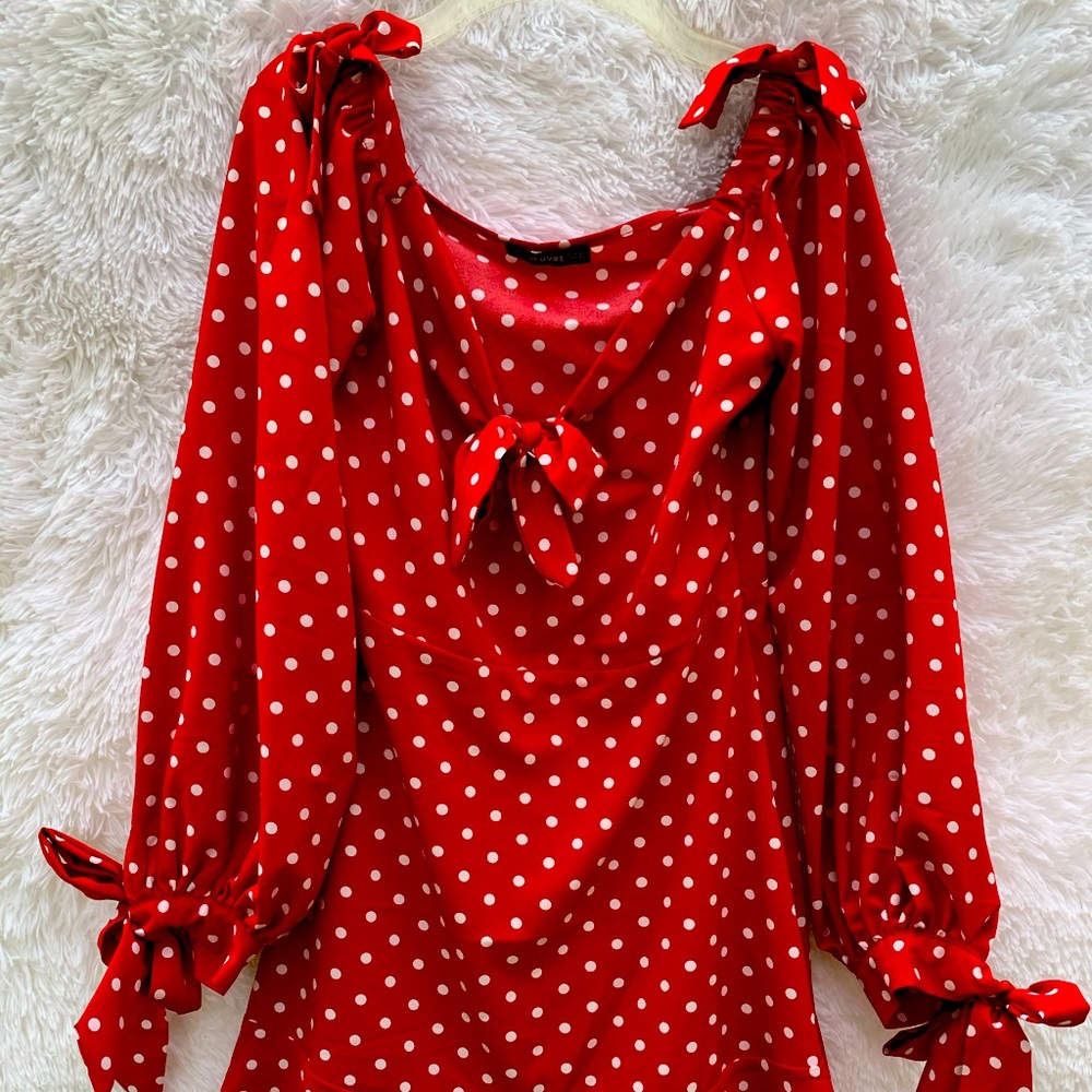Beautiful Polka dots mini red dress Size XS